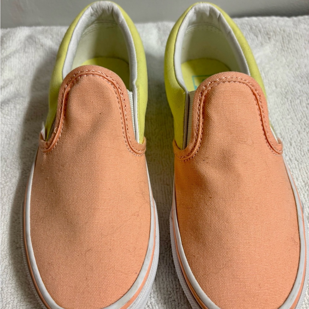 Vans Kids Slip-On Shoes - Peach and Yellow